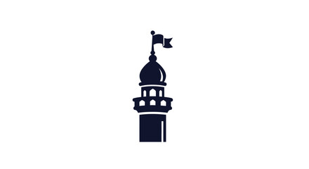 Tower with dome and flag on top. © hauzan hibatullah