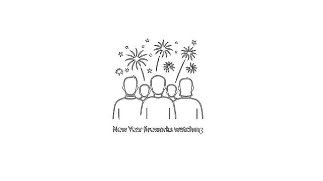 New Year Fireworks Watching &ndash; Path Motion Line