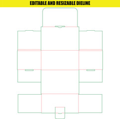 High Quality Editable Resizable Die Line for Packaging Folding Box Design