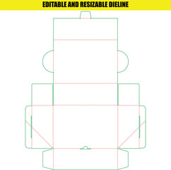 Printable Dieline Layout for Folding Carton Box Design and Production