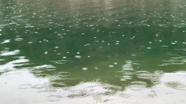 Rain in the Entrepe&ntilde;as reservoir, Pareja, Guad