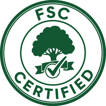 FSC Certified Eco Label Badge for Sustainable Forestry Products
