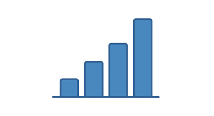 Blue Bar Graph Business Statistics Chart.