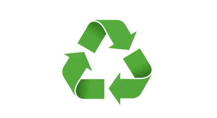 Fototapeta premium Green recycling symbol with arrows.