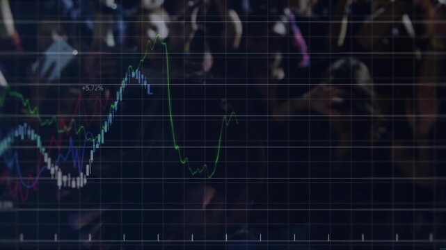Singer holding mic at left, starting animated graphs overlaying phones, showing music engagement