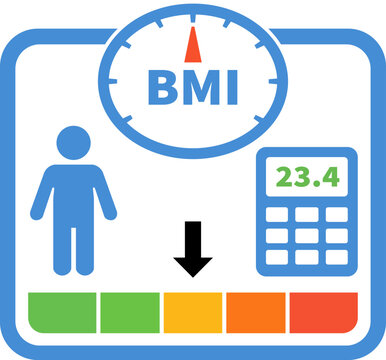BMI Calculator Health Assessment Dashboard Icon with Body Weight Indicator