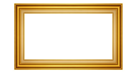 Luxurious wide gold picture frame with a polished finish, perfect for displaying art, photos, or certificates with classic elegance. png