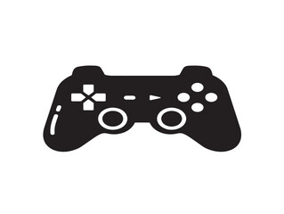 Minimalist black video game controller icon © Mitu321