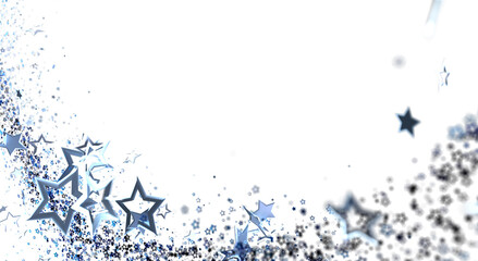 Fototapeta premium Abstract star background with shiny blue stars on white space. Perfect for festive events and holidays. Great design for