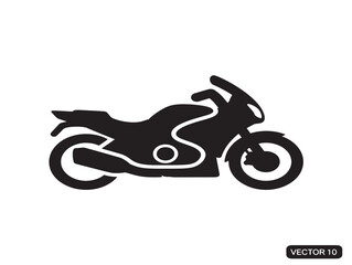 Minimalist black motorcycle silhouette vector