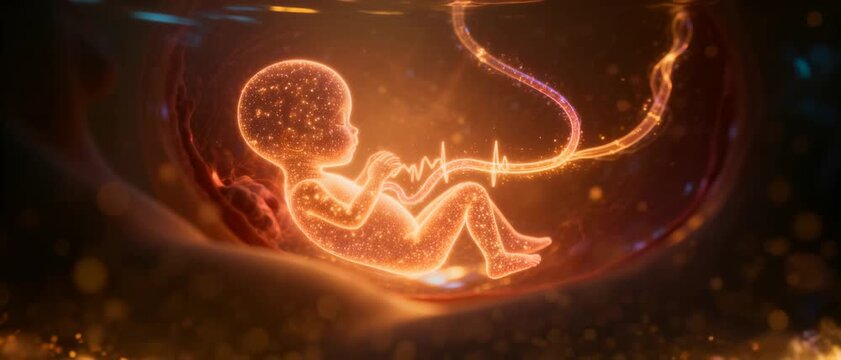 Digital Illustration of Early Prenatal Development and Fetal Life
