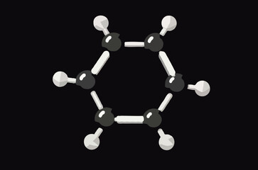Chemical structure of benzene molecule