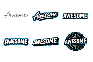 Obraz premium Stylish awesome text design collection with various fonts and styles