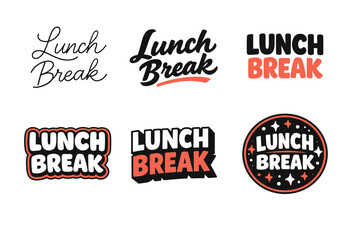 Obraz premium Creative lunch break typography designs in various styles and colors
