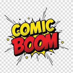 Comic boom dynamic explosion effect in yellow and red © MdshakiburRahman