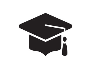 Minimalist graduation cap and tassel icon