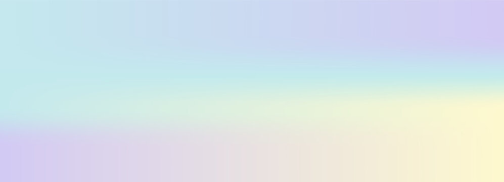 Horizontal nacre holograph gradient. Girly pastel  background with bright effect. Vector