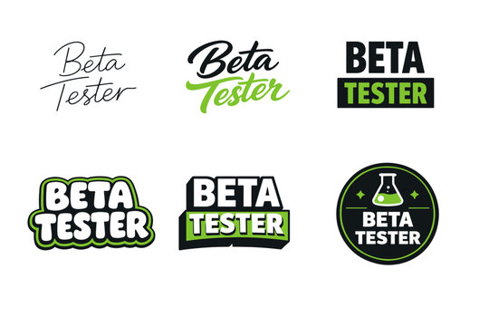 Beta tester logo designs collection in various fonts and styles