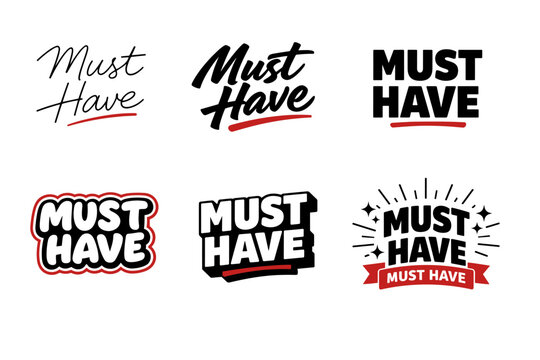 Collection of 'must have' text designs in various typography styles