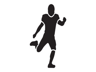 Dynamic silhouette of a soccer player in action