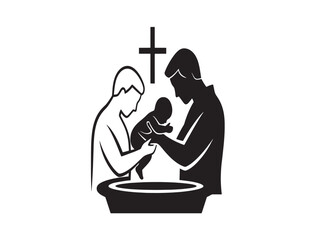 Baptism ceremony vector illustration