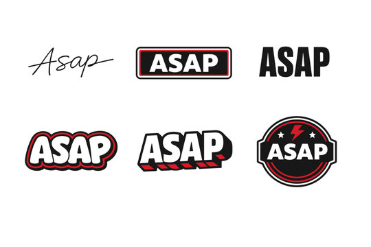 Variety of asap logo designs in different styles and fonts