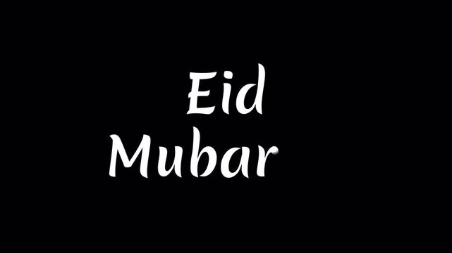 eid mubarak handwritten text calligraphy animation alpha channel video footage
