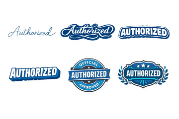 Obraz premium Variety of blue authorized badges and logos with different styles