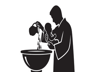 Baptism ceremony vector illustration