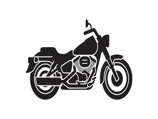 Classic black motorcycle vector illustration