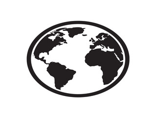 Minimalist black and white world globe vector