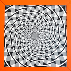 Optical illusion. 3d abstract background, geometric circle