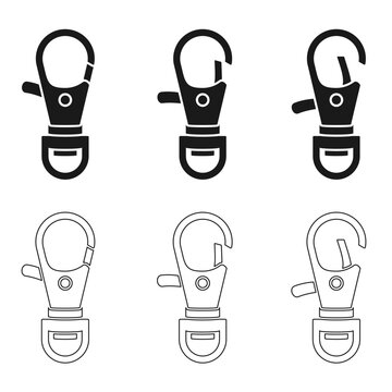 set of clasp icon, lobster model, open and close, vector illustration isolated on white background.