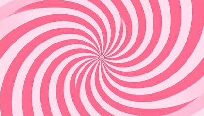 A mesmerizing, swirling pattern dominates the image. Alternating pink and light pink bands emanate from a central point, creating a hypnotic effect