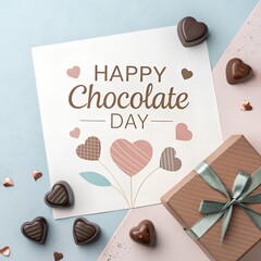 happy chocolate day chocolate and coffee beans