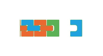 Obraz premium Colorful Abstract Interlocking Blocks Illustration. Connection, Integration, Teamwork, and Step-by-Step Process Concept.