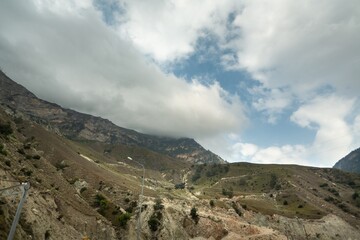 Obraz premium Beautiful mountain landscape with sunset sky