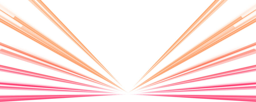 Red and orange neon spirals curve along a night city highway. Motion streaks flow dynamically, illustrating fast digital movement. Vector illustration with glowing energy trails. PNG