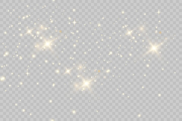 Obraz premium Magical light dust with a soft glow. Floating particles of light. Christmas light effect with sparkling fairy dust shining on a transparent background. Vector png