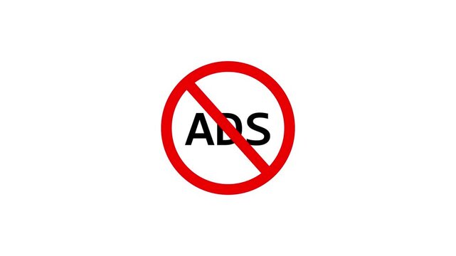 Advertising animations are not allowed, placing ads is prohibited. Lettering AND Logo Video, Luxury Ad Clothing Effects no ad crossed out mark color icon animation. ad not allowed icon