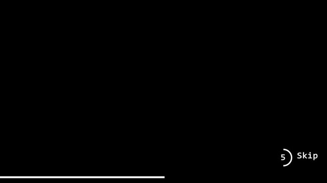 ad countdown progress bar completing to reveal skip button animation.