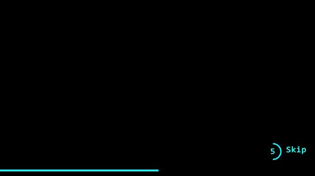 ad countdown progress bar completing to reveal skip button animation.