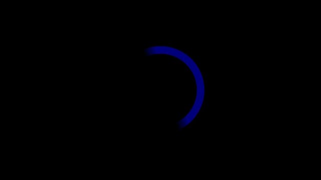 Animated white drak circular loading bar on a black background. 4K resolution. Animated background and motion graphics