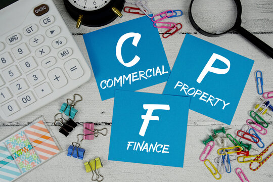 CPF Commercial Property Finance text phrase of business and financial concept