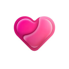 Fototapeta premium Vibrant Pink Gradient Heart Shape with Soft Edges