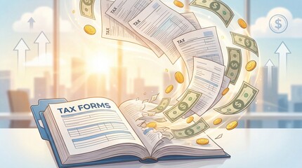 Tax Documents Transforming Into Money