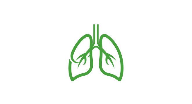 Green lungs human organ illustration.