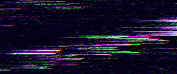 Retro CCTV or VHS Video White Noise Abstract Grunge Background. CRT Scanlines Vibration Glitch. Video Damage Overlay Texture. Nostalgic Vintage 80s 90s Surveillance or TV Tech Vector Illustration. © ec0de
