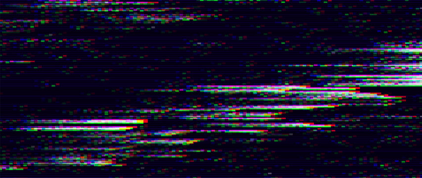Retro CCTV or VHS Video White Noise Abstract Grunge Background. CRT Scanlines Vibration Glitch. Video Damage Overlay Texture. Nostalgic Vintage 80s 90s Surveillance or TV Tech Vector Illustration.