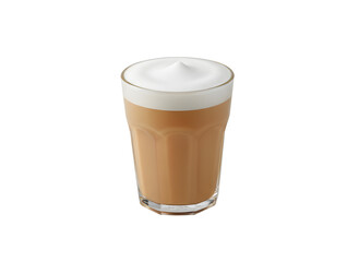 Flat White im Glas mit samtigem Milchschaum
